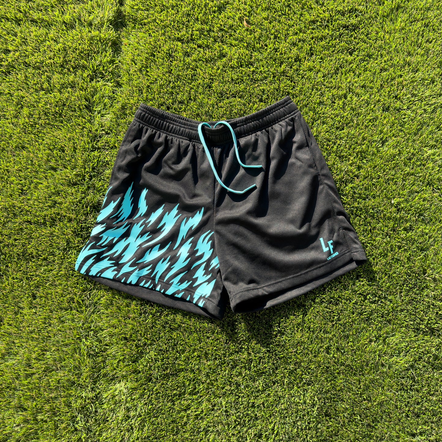 Flame Shorts - Black/Turquoise