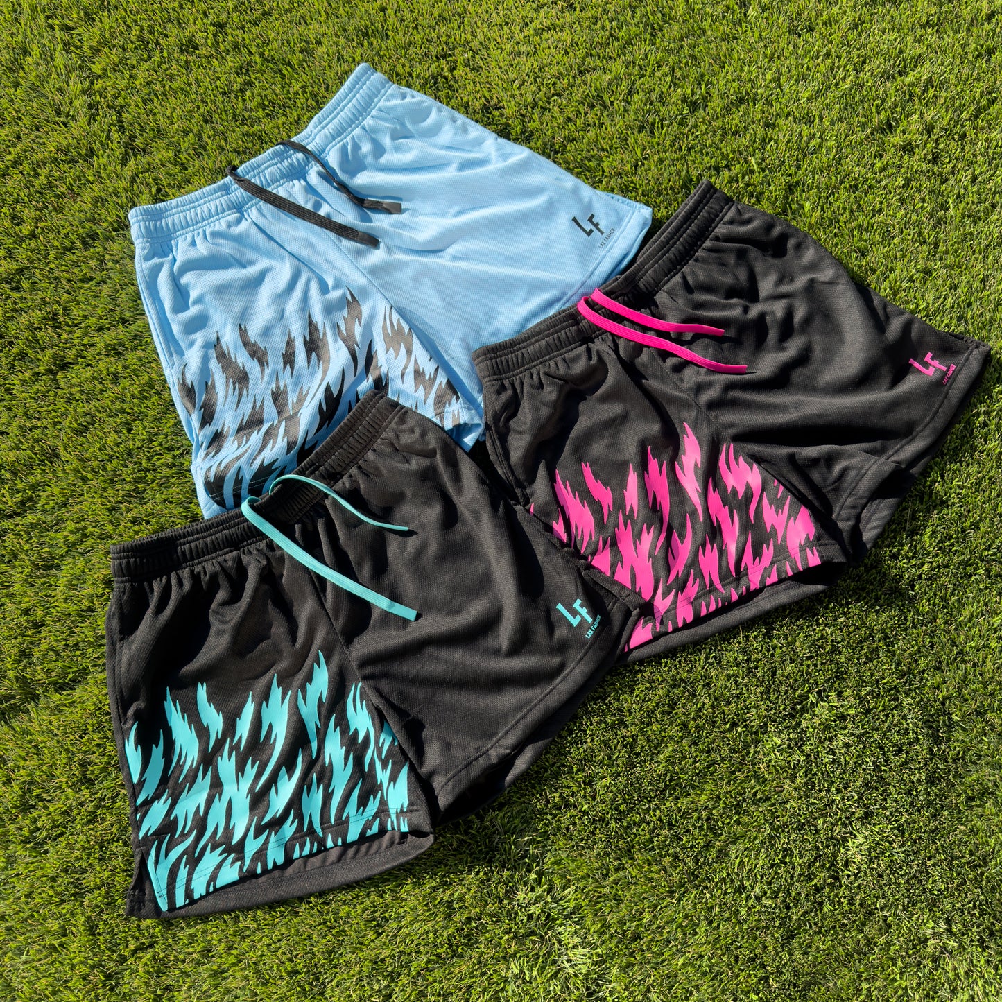 Flame Shorts - Black/Turquoise