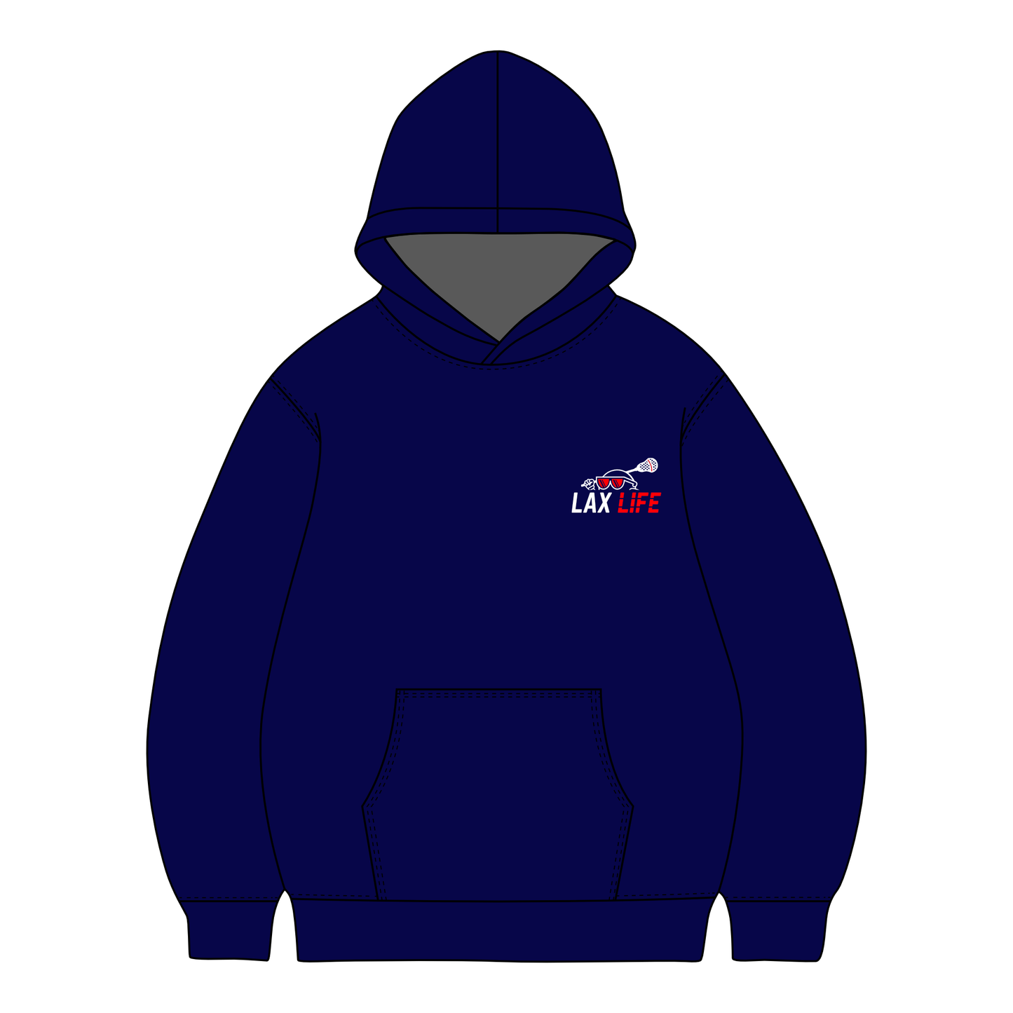 Lax Life Hoodie - Navy